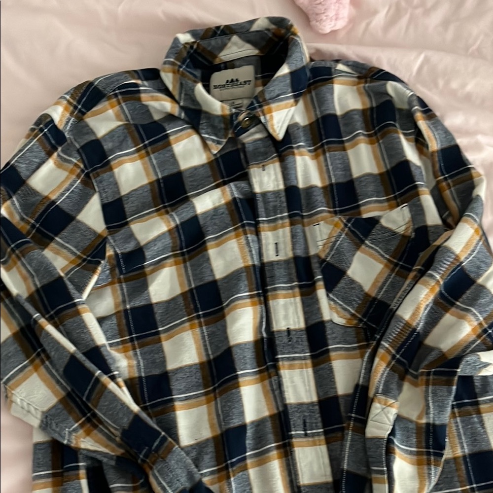 DSG Blue and White Casual Button Down Shirt
